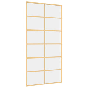 Porta Scorrevole Oro 102,5x205 Vetro Trasparente ESG Alluminiocod mxl 107691