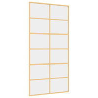 Porta Scorrevole Oro 102,5x205 Vetro Trasparente ESG Alluminio 155168