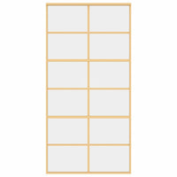 Porta Scorrevole Oro 102,5x205 Vetro Trasparente ESG Alluminio 155168