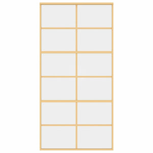 Porta Scorrevole Oro 102,5x205 Vetro Trasparente ESG Alluminio 155168