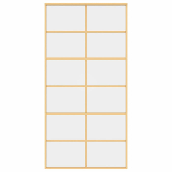 Porta Scorrevole Oro 102,5x205 Vetro Trasparente ESG Alluminio 155168