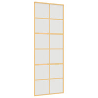 Porta Scorrevole Dorata 76x205 Vetro Smerigliato ESG Alluminio 155169