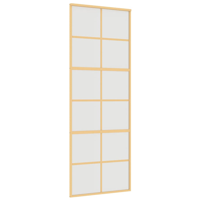 Porta Scorrevole Dorata 76x205 Vetro Smerigliato ESG Alluminio 155169