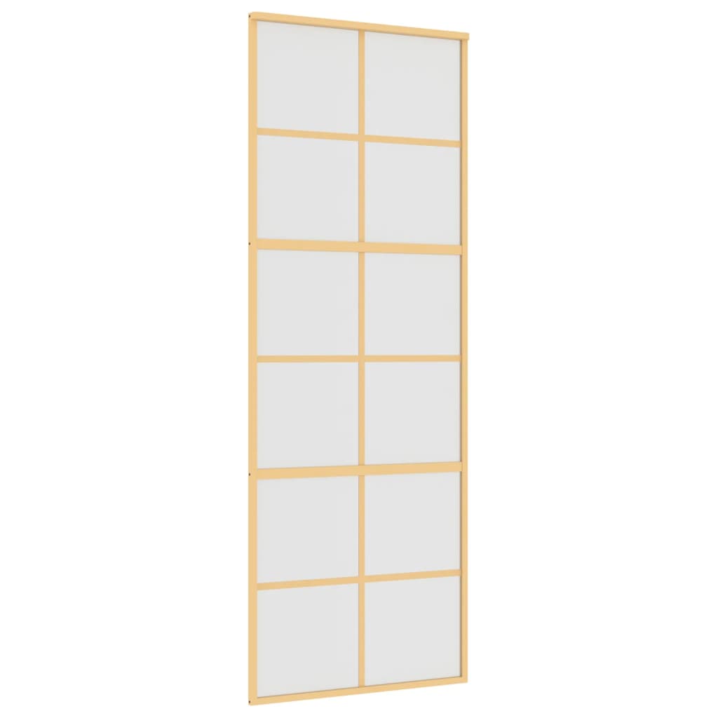 Porta Scorrevole Dorata 76x205 Vetro Smerigliato ESG Alluminiocod mxl 83753