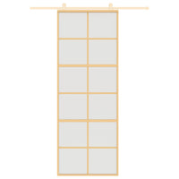 Porta Scorrevole Dorata 76x205 Vetro Smerigliato ESG Alluminiocod mxl 83753