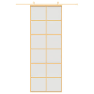 Porta Scorrevole Dorata 76x205 Vetro Smerigliato ESG Alluminiocod mxl 83753