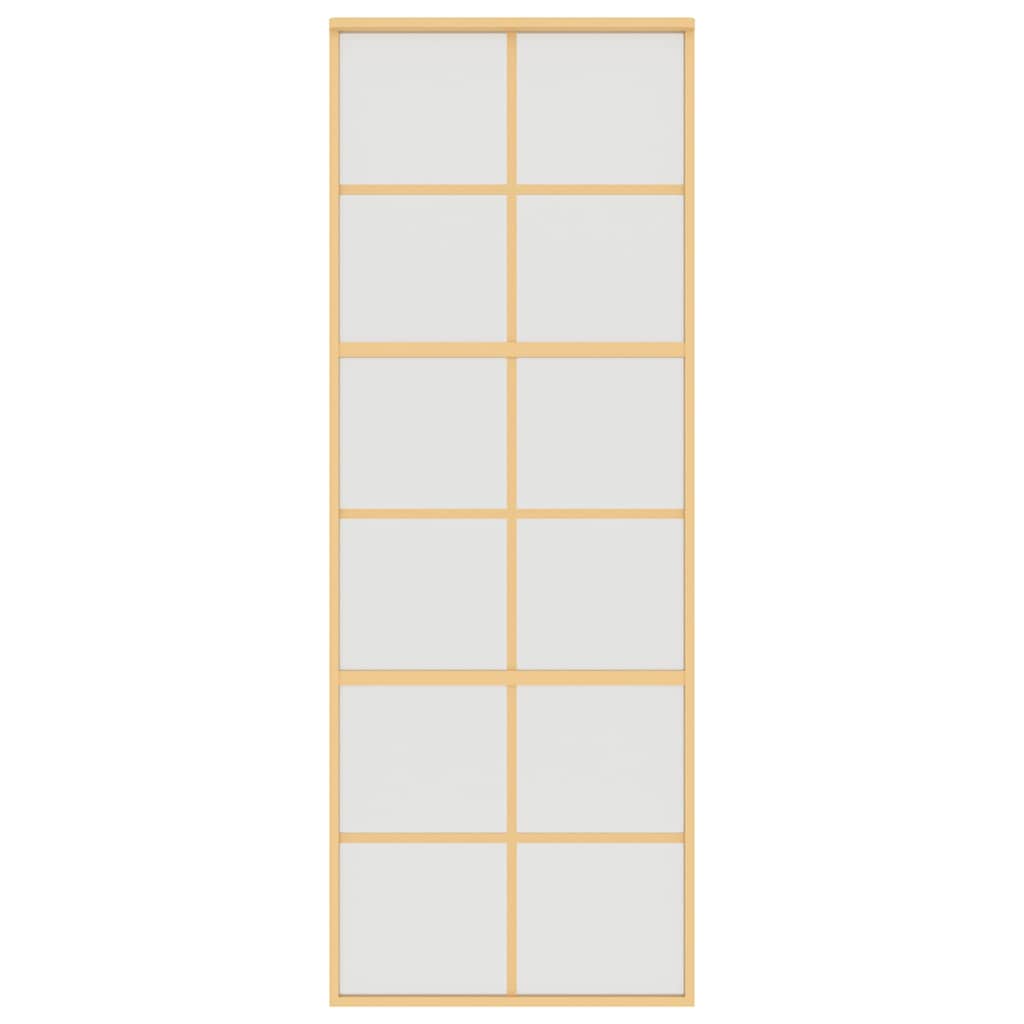 Porta Scorrevole Dorata 76x205 Vetro Smerigliato ESG Alluminio 155169