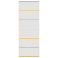 Porta Scorrevole Dorata 76x205 Vetro Smerigliato ESG Alluminio 155169