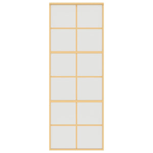 Porta Scorrevole Dorata 76x205 Vetro Smerigliato ESG Alluminio 155169