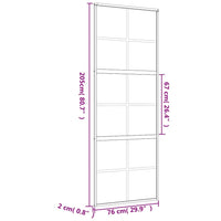 Porta Scorrevole Dorata 76x205 Vetro Smerigliato ESG Alluminio 155169