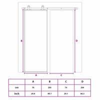 Porta Scorrevole Dorata 76x205 Vetro Smerigliato ESG Alluminio 155169