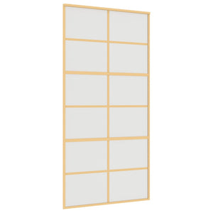 Porta Scorrevole Oro 102,5x205 Vetro Smerigliato ESG Alluminio