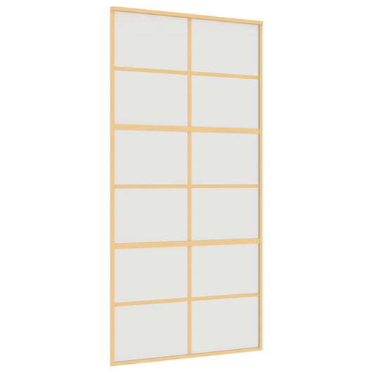 Porta Scorrevole Oro 102,5x205 Vetro Smerigliato ESG Alluminio 155171