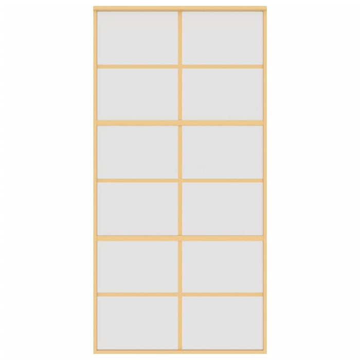 Porta Scorrevole Oro 102,5x205 Vetro Smerigliato ESG Alluminio