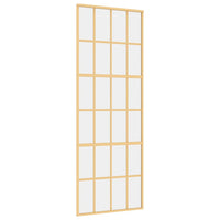 Porta Scorrevole Dorata 76x205 Vetro Trasparente ESG Alluminio 155172