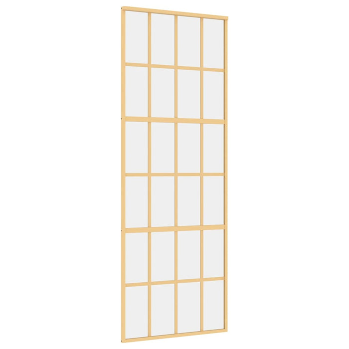Porta Scorrevole Dorata 76x205 Vetro Trasparente ESG Alluminio 155172