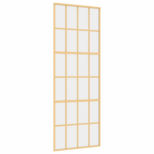 Porta Scorrevole Dorata 76x205 Vetro Trasparente ESG Alluminiocod mxl 131670