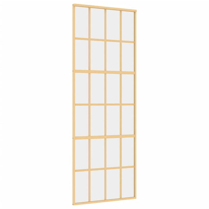 Porta Scorrevole Dorata 76x205 Vetro Trasparente ESG Alluminiocod mxl 131670