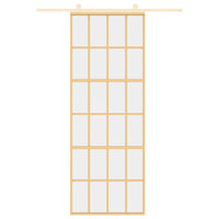 Porta Scorrevole Dorata 76x205 Vetro Trasparente ESG Alluminio 155172