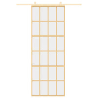 Porta Scorrevole Dorata 76x205 Vetro Trasparente ESG Alluminiocod mxl 131670