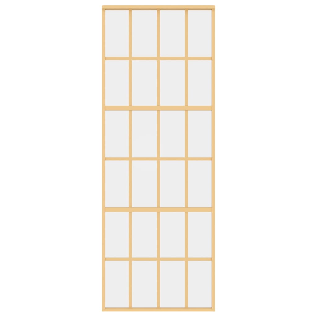 Porta Scorrevole Dorata 76x205 Vetro Trasparente ESG Alluminio 155172