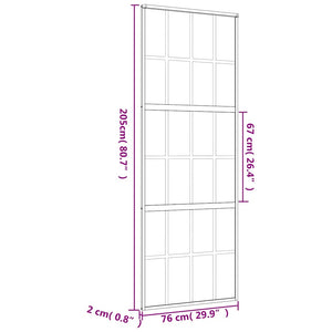 Porta Scorrevole Dorata 76x205 Vetro Trasparente ESG Alluminio 155172