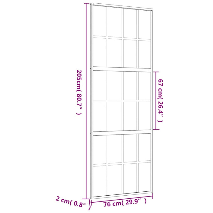 Porta Scorrevole Dorata 76x205 Vetro Trasparente ESG Alluminio 155172