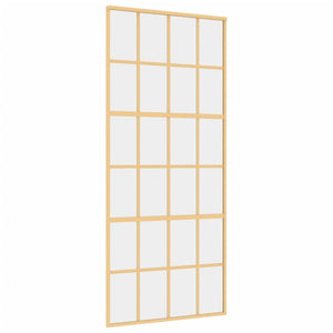 Porta Scorrevole Dorata 90x205 Vetro Trasparente ESG Alluminio