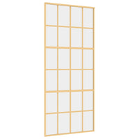 Porta Scorrevole Dorata 90x205 Vetro Trasparente ESG Alluminio 155173