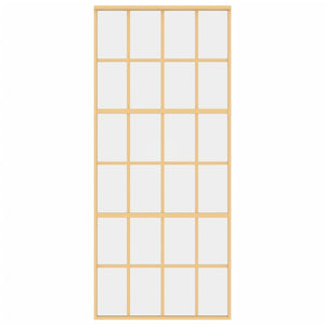 Porta Scorrevole Dorata 90x205 Vetro Trasparente ESG Alluminio 155173