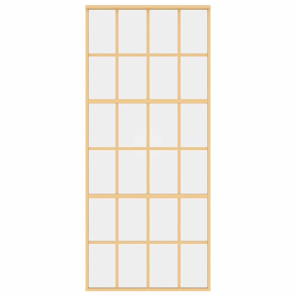 Porta Scorrevole Dorata 90x205 Vetro Trasparente ESG Alluminio