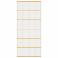 Porta Scorrevole Dorata 90x205 Vetro Trasparente ESG Alluminio