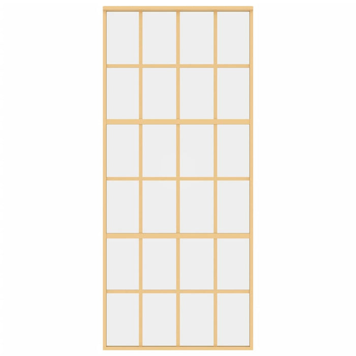 Porta Scorrevole Dorata 90x205 Vetro Trasparente ESG Alluminio