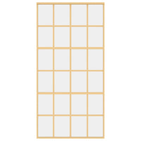 Porta Scorrevole Oro 102,5x205 Vetro Trasparente ESG Alluminio 155174