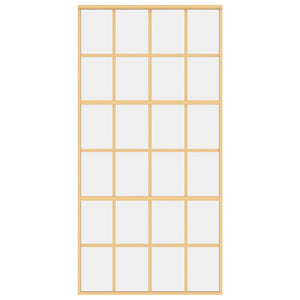 Porta Scorrevole Oro 102,5x205 Vetro Trasparente ESG Alluminio 155174