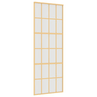 Porta Scorrevole Dorata 76x205 Vetro Smerigliato ESG Alluminio 155175