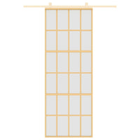 Porta Scorrevole Dorata 76x205 Vetro Smerigliato ESG Alluminio 155175