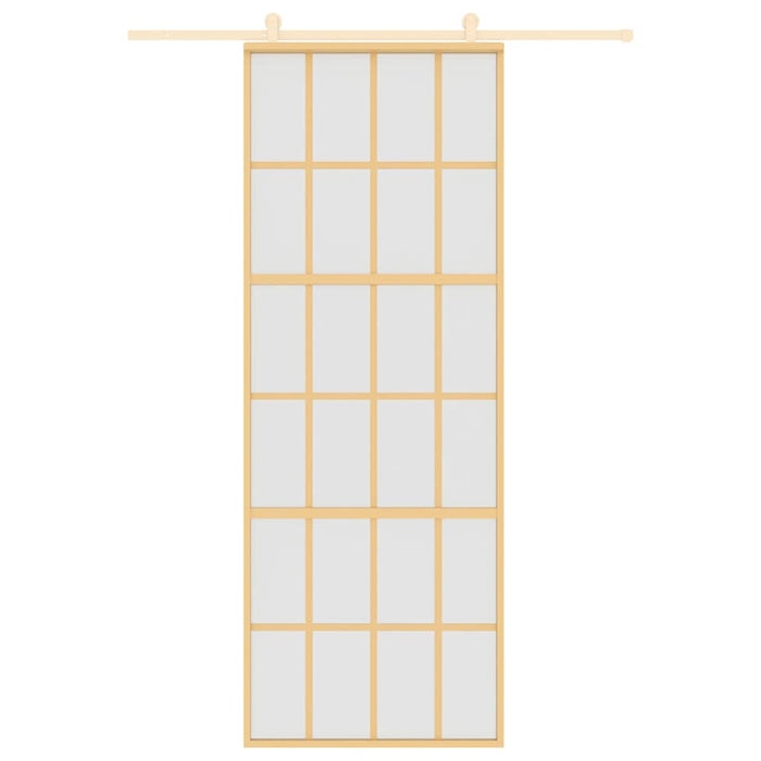Porta Scorrevole Dorata 76x205 Vetro Smerigliato ESG Alluminio 155175