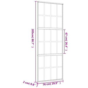 Porta Scorrevole Dorata 76x205 Vetro Smerigliato ESG Alluminio 155175
