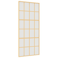 Porta Scorrevole Dorata 90x205 Vetro Smerigliato ESG Alluminiocod mxl 90895