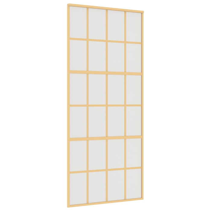 Porta Scorrevole Dorata 90x205 Vetro Smerigliato ESG Alluminiocod mxl 90895