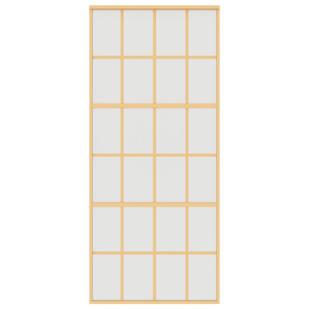 Porta Scorrevole Dorata 90x205 Vetro Smerigliato ESG Alluminio 155176