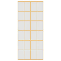 Porta Scorrevole Dorata 90x205 Vetro Smerigliato ESG Alluminio 155176