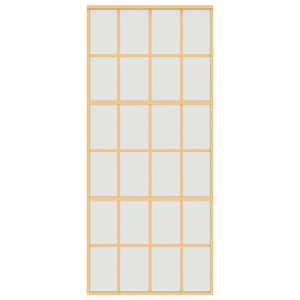 Porta Scorrevole Dorata 90x205 Vetro Smerigliato ESG Alluminio 155176