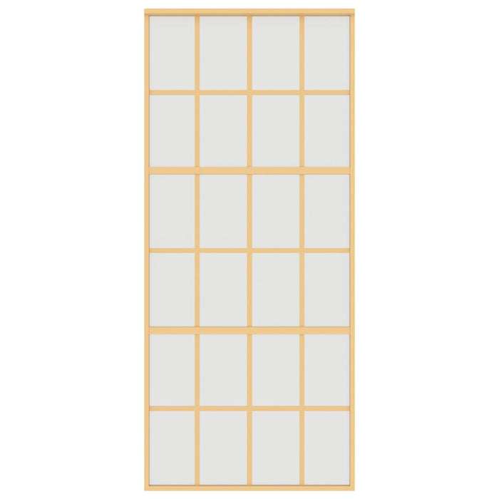 Porta Scorrevole Dorata 90x205 Vetro Smerigliato ESG Alluminio 155176