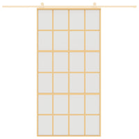 Porta Scorrevole Oro 102,5x205 Vetro Smerigliato ESG Alluminiocod mxl 114860