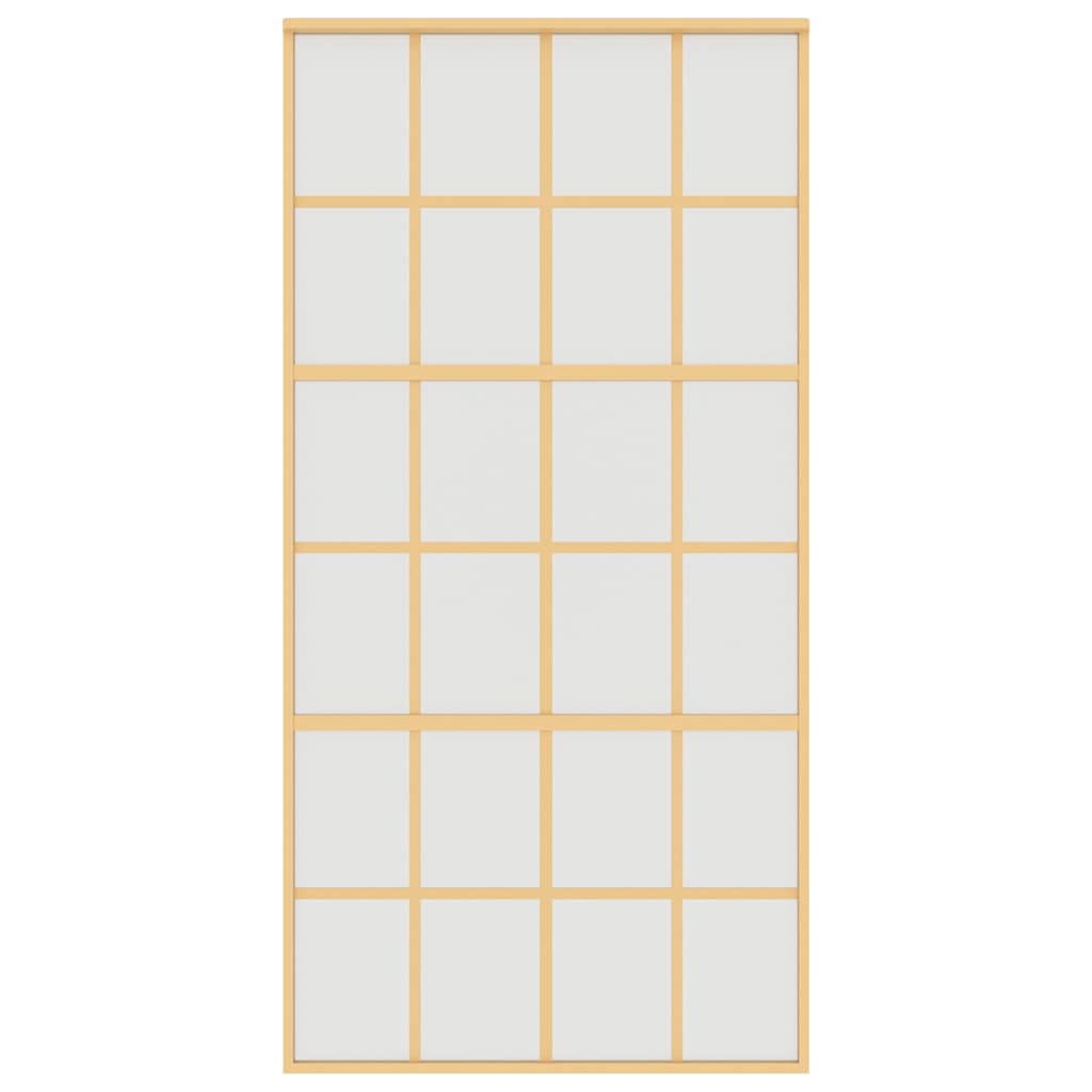 Porta Scorrevole Oro 102,5x205 Vetro Smerigliato ESG Alluminio 155177