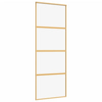 Porta Scorrevole Dorata 76x205 Vetro Trasparente ESG Alluminio 155178