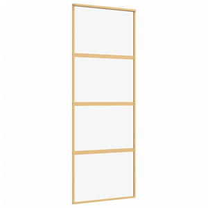 Porta Scorrevole Dorata 76x205 Vetro Trasparente ESG Alluminio 155178