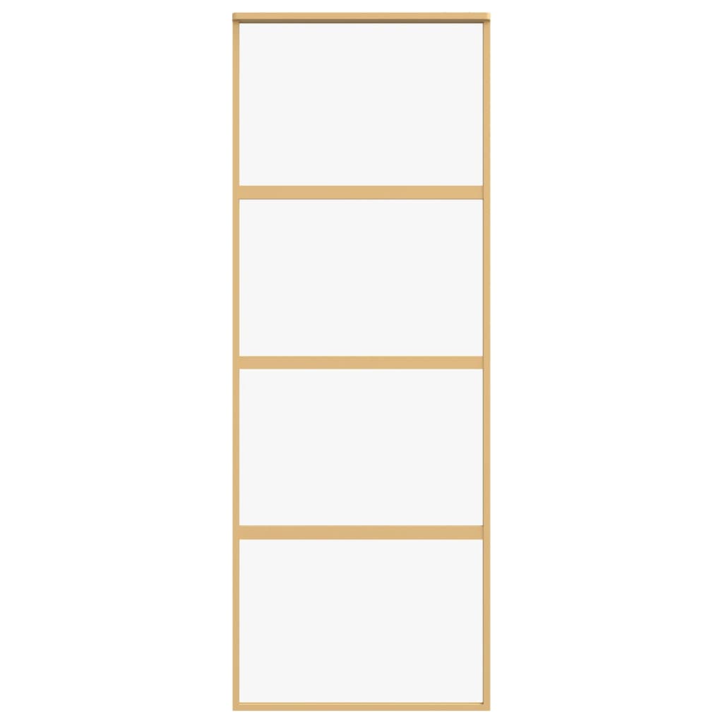 Porta Scorrevole Dorata 76x205 Vetro Trasparente ESG Alluminio